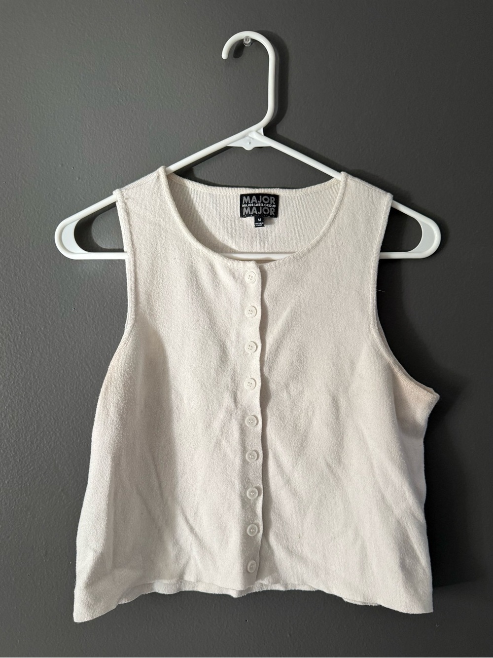 American Vintage Cream Button-Front Tank Top